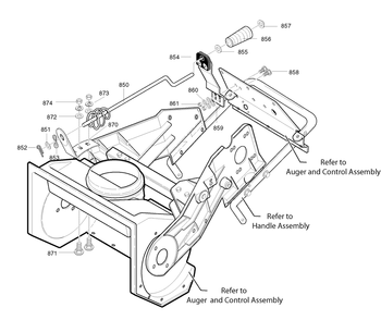Chute Rod Assembly Diagram and Parts List for 6210540X37NA-5021E 2007 Briggs and Stratton Snow Blower